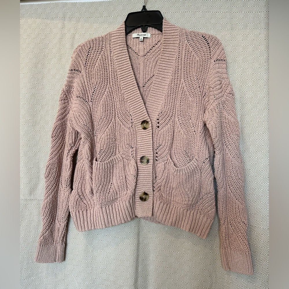 Madewell Cardigan in neutral pink color